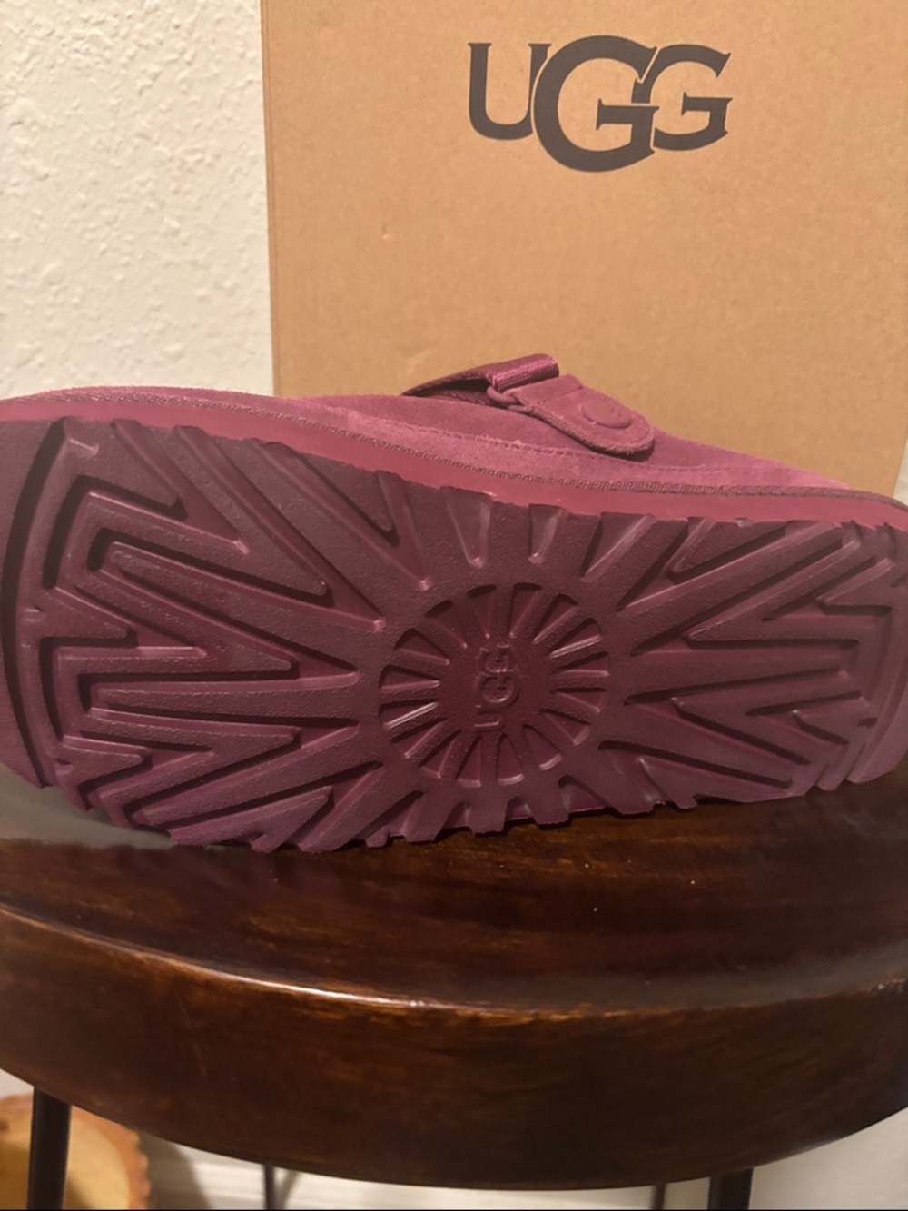 UGG Plum Suede Platform Clog with Strap - Picture 8 of 8